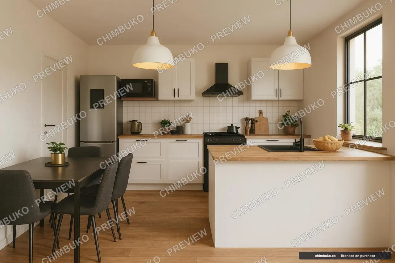 Interior kitchen render