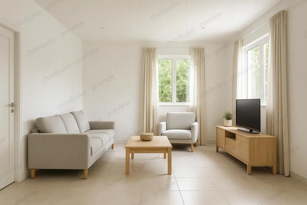 Interior living and dining render