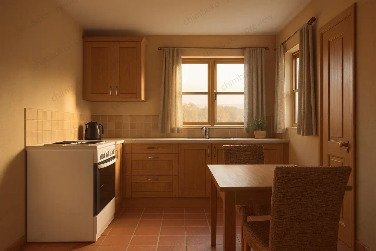 Interior kitchen render