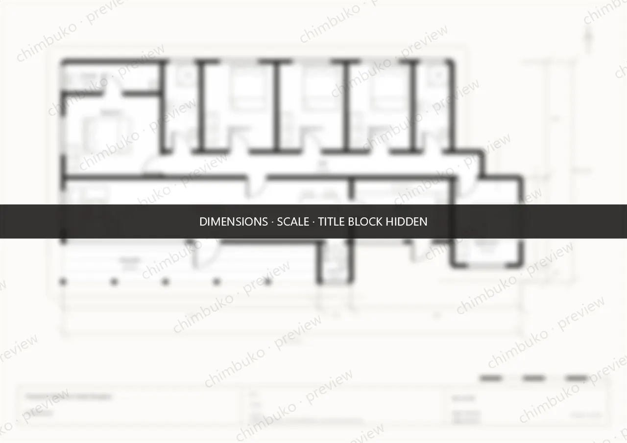 5-bedroom family bungalow floor plan Kenya — watermarked preview