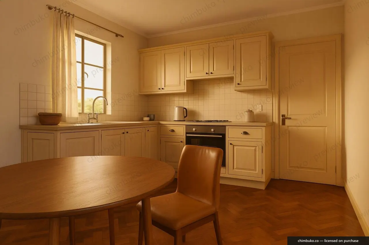 Interior kitchen render