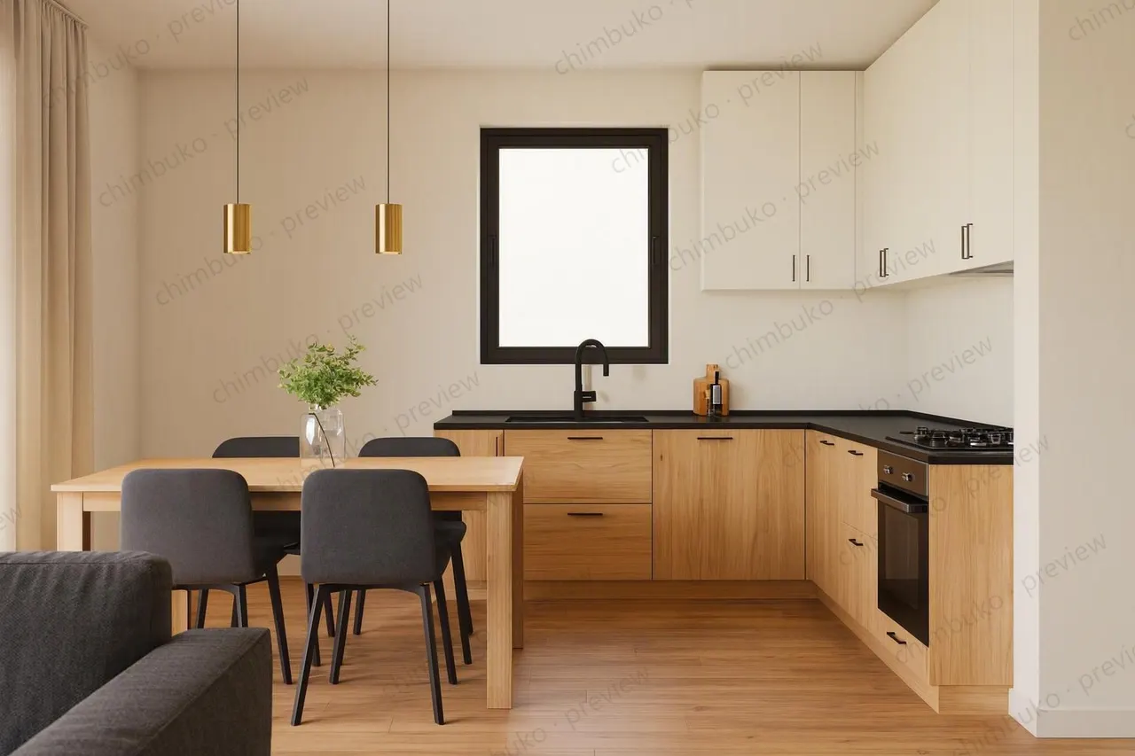 Interior kitchen render