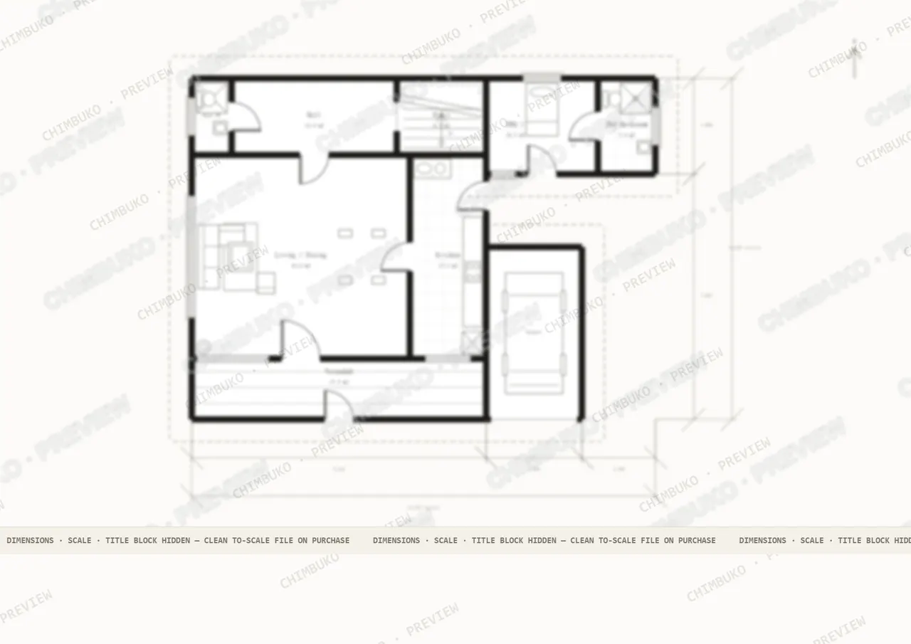 4 bedroom maisonette floor plan Kenya, ground floor — watermarked preview
