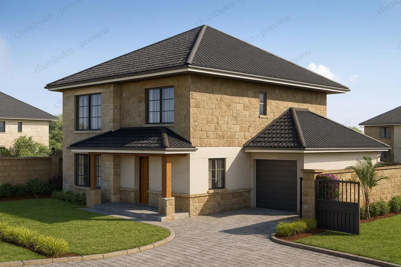 Working model view of the 4-bedroom maisonette with garage