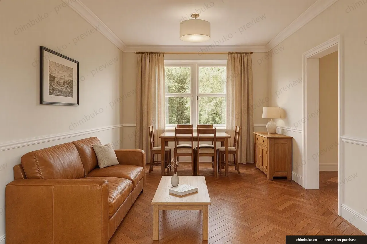 Interior living and dining render
