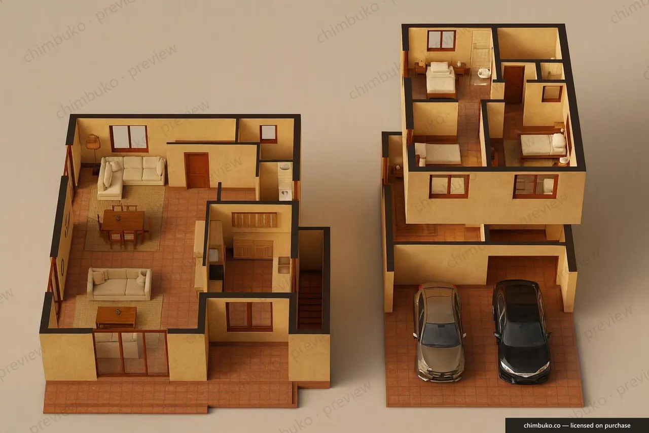 3D cutaway floor plan of the 5-bedroom luxury maisonette